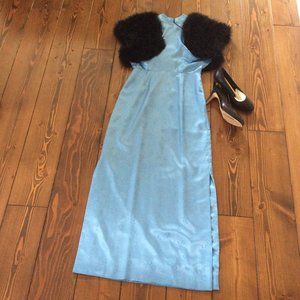 Vintage 70s S-M Handmade Mandarin collar Dress